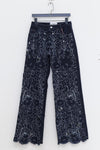 CONSTANÇA ENTRUDO laser cut floral print denim trousers SS23_TRO02